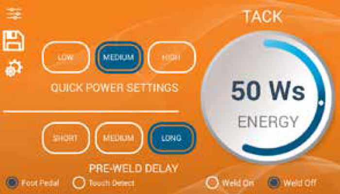 100cのディスプレイ画面 タック溶接