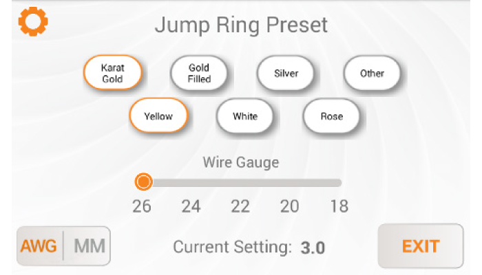 mPulsePRO 丸カンの溶接用操作画面